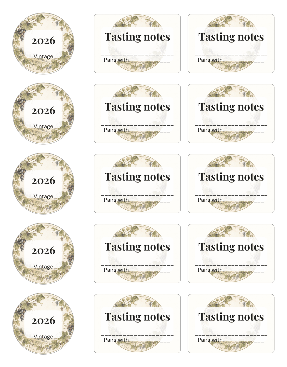 Preview of the first page of Neck and back labels