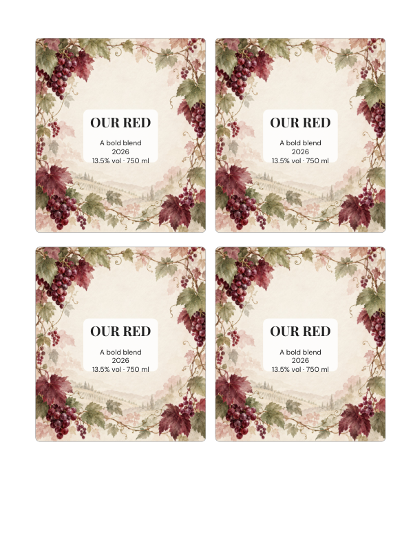 Preview of Printable Modern Wine Labels