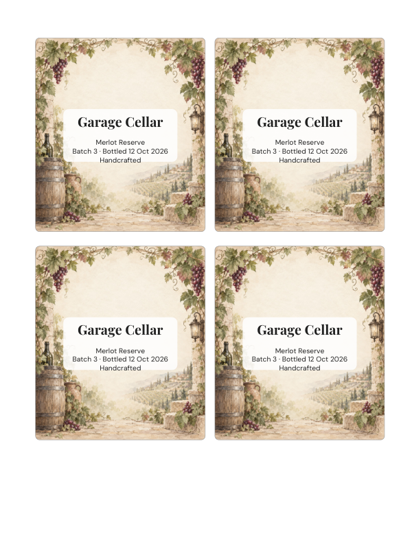 Preview of Printable Vintage Wine Labels