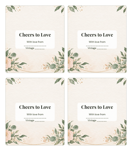 Preview of Wine Bottle Labels for Bridal Shower